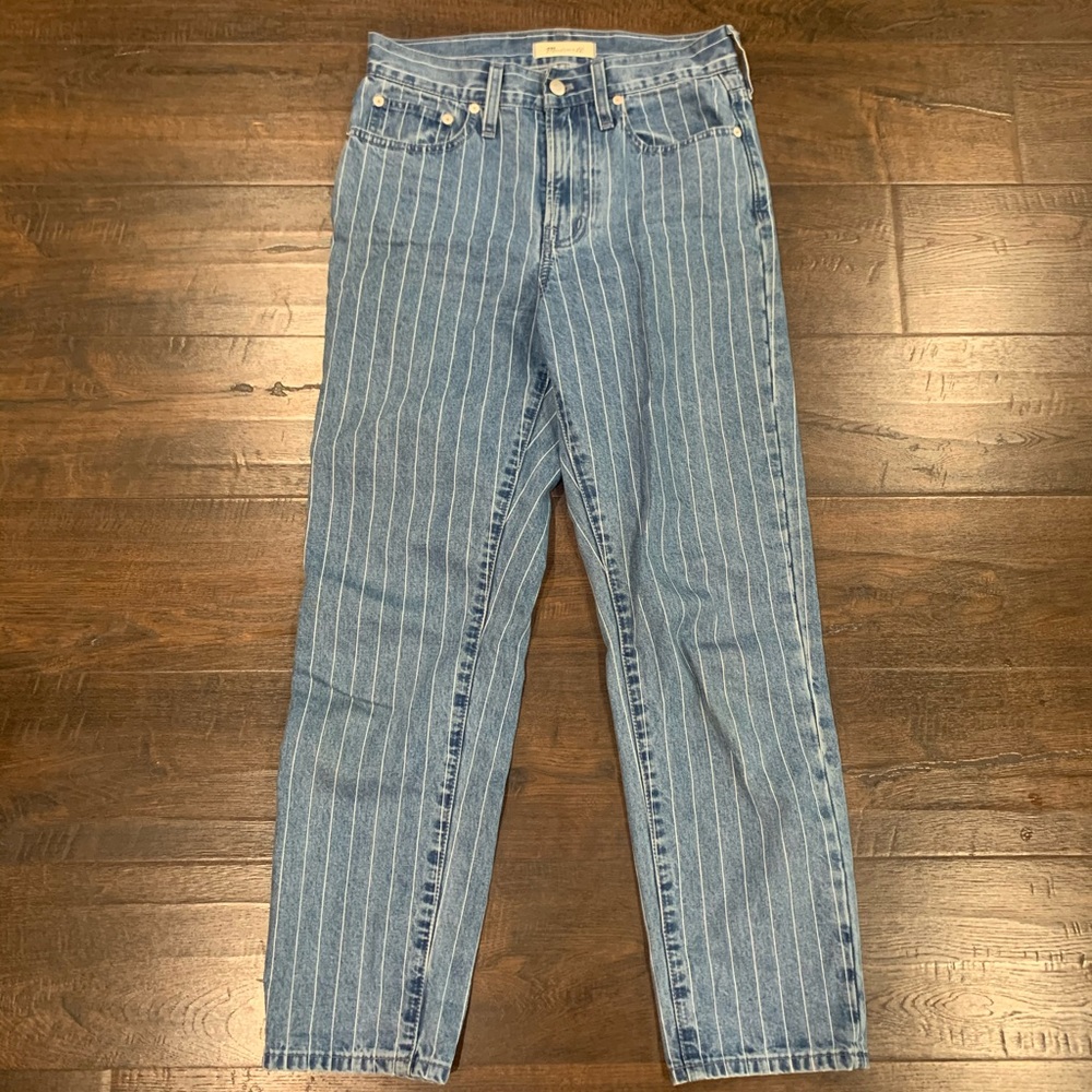 Madewell high rise pin stripe jeans